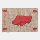 Roos Apple Burlap print Keukenhanddoeken (Horizontaal)
