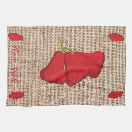 Roos Apple Burlap print Keukenhanddoeken (Horizontaal)