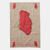 Roos Apple Burlap print Keukenhanddoeken (Verticaal)