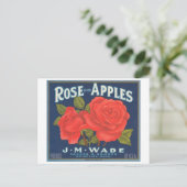 Roos Apples  Crate Label Briefkaart (Staand voorkant)