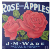 Roos Apples Fruit Crate Label Tegeltje (Voorkant)