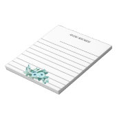 Roos aquarel Moeder Gepersonaliseerde naam Notitieblok (Linkerzijde)