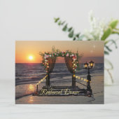 Roos Arbor Beach Wedding Rehearsal Dinner Kaart (Staand voorkant)