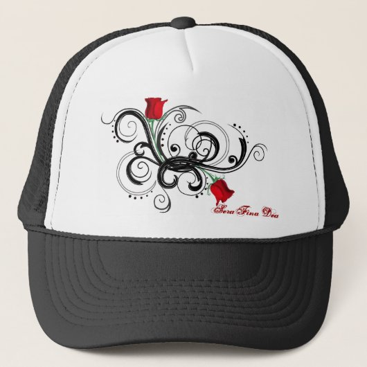 Roos Arms Trucker Hat - Zwart Pet (Voorkant)