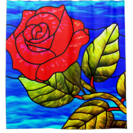 Roos Art. Douchegordijn