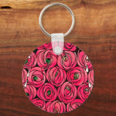 Roos Art Nouveau Macintosh geüpload Sleutelhanger (Voorkant)