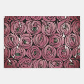 Roos Art Nouveau Rennie Macintosh Graphic Inpakpapier Vel (Voorkant 3)