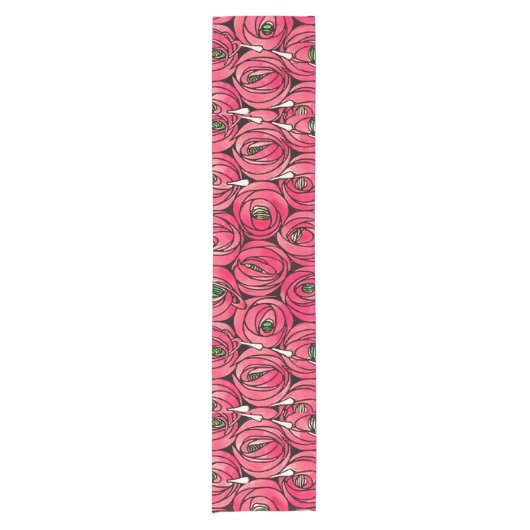 Roos Art Nouveau Rennie Macintosh Graphic Korte Tafelloper (Voorkant)