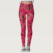 Roos Art Nouveau Rennie Macintosh Graphic Leggings (Voorkant)