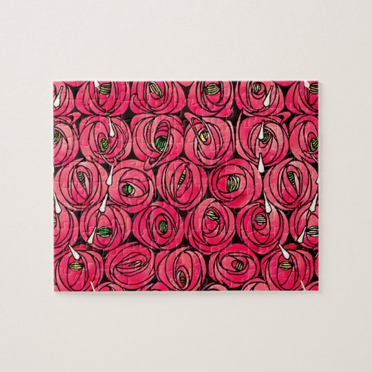 Roos Art Nouveau Rennie Macintosh Graphic Legpuzzel (Horizontaal)