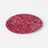 Roos Art Nouveau Rennie Macintosh Graphic Papieren Bordje (Gekanteld)