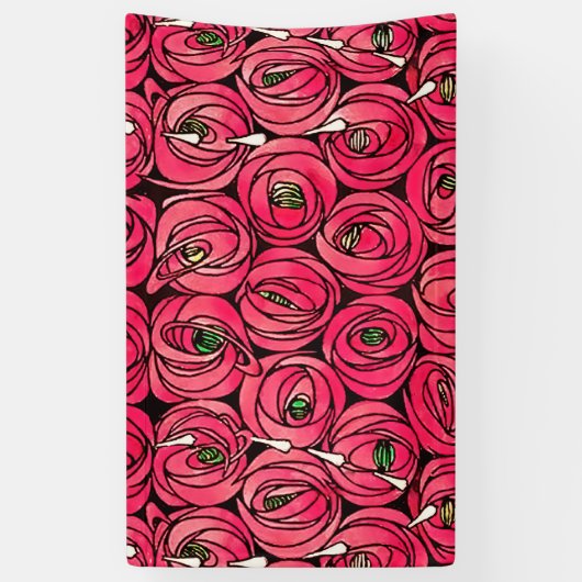 Roos Art Nouveau Rennie Macintosh Graphic Spandoek (Verticaal)