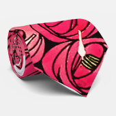 Roos Art Nouveau Rennie Macintosh Graphic Stropdas (Opgerold)