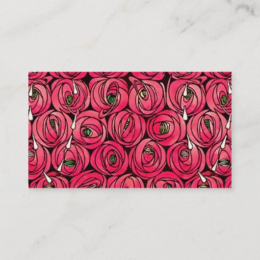 Roos Art Nouveau Rennie Macintosh Graphic Visitekaartje (Achterkant)