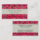 Roos Art Nouveau Rennie Macintosh Graphic Visitekaartje (Voorkant / Achterkant)