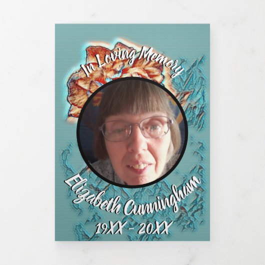 Roos Art Sinaasappel Blue Photo Collage Memorial Drieluik Aankondiging (Cover)