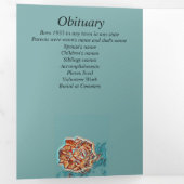 Roos Art Sinaasappel Blue Photo Collage Memorial Drieluik Aankondiging (Binnenzijde eerst)