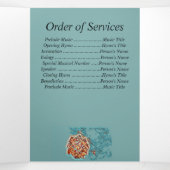 Roos Art Sinaasappel Blue Photo Collage Memorial Drieluik Aankondiging (Binnenkant midden)