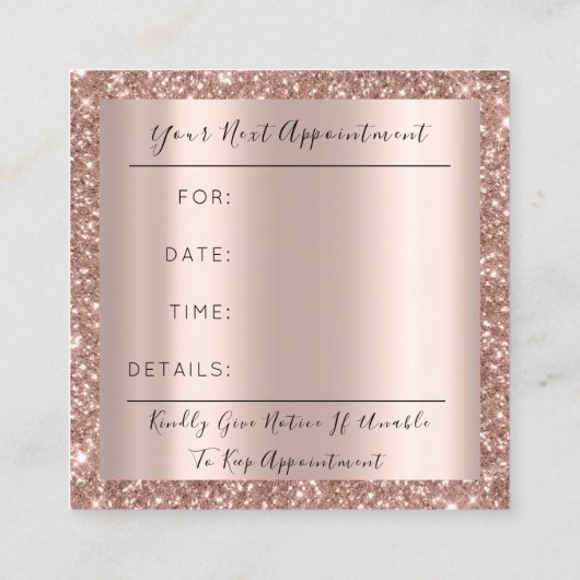 Roos Artist Event Planner Lashes  maken Afsprakenkaartje (Achterkant)