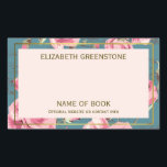 Roos Auteur Handtekening Boekplaat Rechthoekige Sticker<br><div class="desc">Een opvallende bloemige auteur handtekening boekenplaat sticker met rozen. De sticker kan door de auteur worden ondertekend en op een later tijdstip in zijn boek of boek worden toegevoegd. Een mooie manier om een handtekening in je boek op te nemen voor promotionele doeleinden.</div>