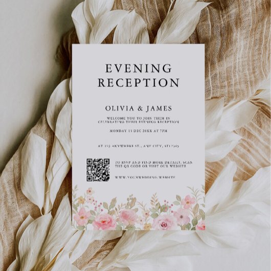 Roos Avondreceptie met QR code rsvp Kaart