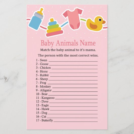 Roos Baby Baby-dieren Naam (Voorkant)