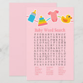 Roos Baby Baby shower Word Search Game (Voorkant / Achterkant)