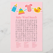 Roos Baby Baby shower Word Search Game (Voorkant)