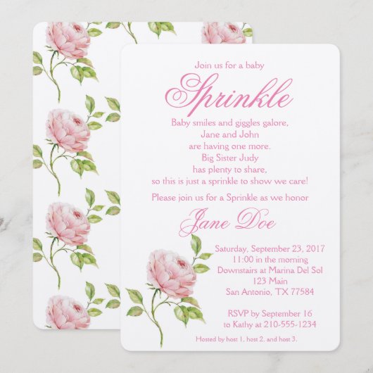 Roos Baby Kaart (Voorkant / Achterkant)