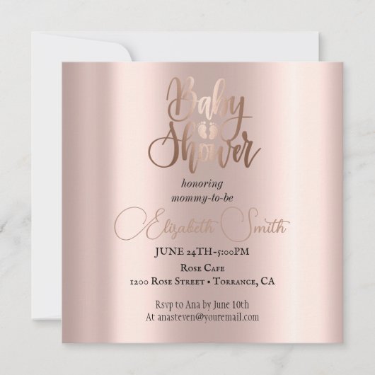 Roos baby kaart (Voorkant)