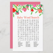 Roos Baby shower Word Search Game (Voorkant / Achterkant)