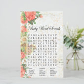 roos Baby shower Word Search Game (Staand voorkant)