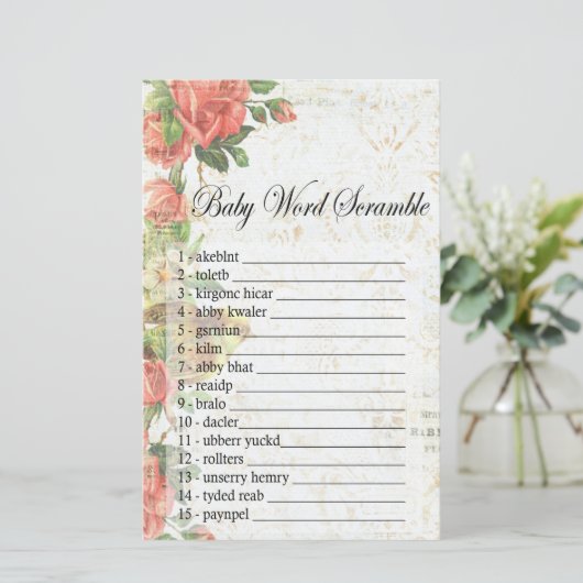  roos Baby word scramble game (Staand voorkant)