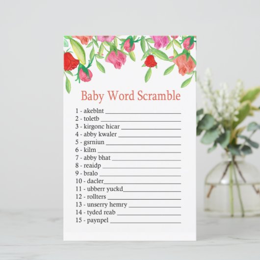 Roos Baby word scramble game (Staand voorkant)