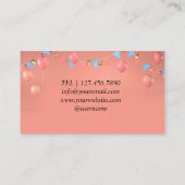 Roos-ballonnen Planning en Visitekaartje ontwerpen (Achterkant)