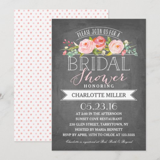 Roos Banner Bridal Shower Kaart (Voorkant / Achterkant)