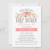 Roos Banner Brunch | Uitnodiging tot Baby shower (Voorkant)