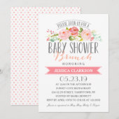 Roos Banner Brunch | Uitnodiging tot Baby shower (Voorkant / Achterkant)