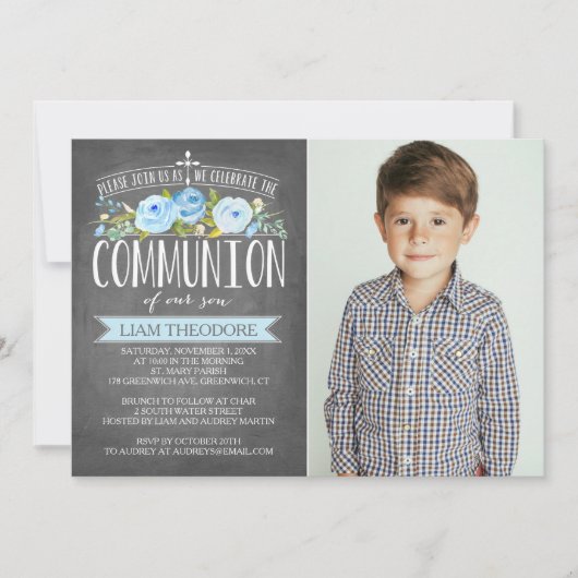 Roos Banner Chalkboard | Uitnodiging van de Gemeen (Voorkant)