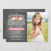 Roos Banner Chalkboard | Uitnodiging van de Gemeen (Voorkant / Achterkant)