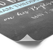 Roos banner | God Bless | Baptismembeken met blauw Poster (Hoek)