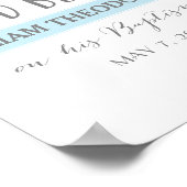 Roos banner | God Bless | Blauw baptisemteken Poster (Hoek)