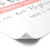 Roos banner | God Bless | Roze baptismembeken Poster (Hoek)