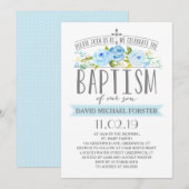 Roos-banner | Jongensdoop uitnodiging (Voorkant / Achterkant)