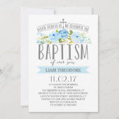 Roos-banner | Jongensdoop uitnodiging (Voorkant)