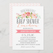Roos Banner Luncheon | Baby Shower Kaart (Voorkant / Achterkant)