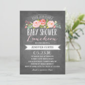 Roos Banner Luncheon | Baby shower Kaart (Staand voorkant)