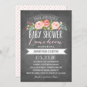 Roos Banner Luncheon | Baby shower Kaart (Voorkant / Achterkant)