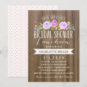 Roos Banner Luncheon Paarse | Vrijgezellenfeest Kaart (Voorkant / Achterkant)