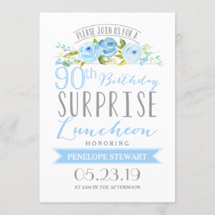 Roos Banner Surprise 90ste verjaardag Luncheon Kaart